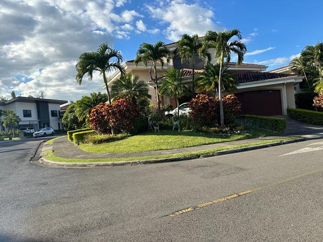 Homes on a landscaped street
