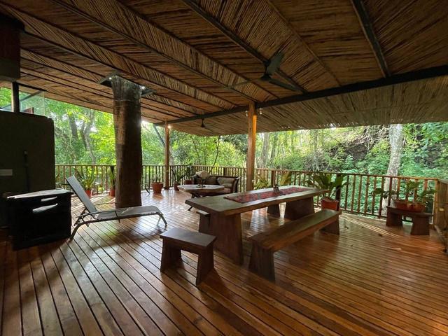 Open-air wooden pavilion