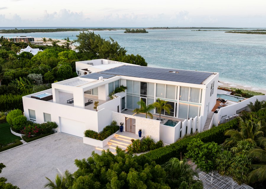 Modern coastal residence with a pool